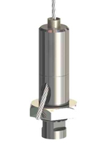 Drahtseilhalter Typ 12 ZW-NK; M4; mit flacher Sechskantmutter M8x1; SW12x3 mm