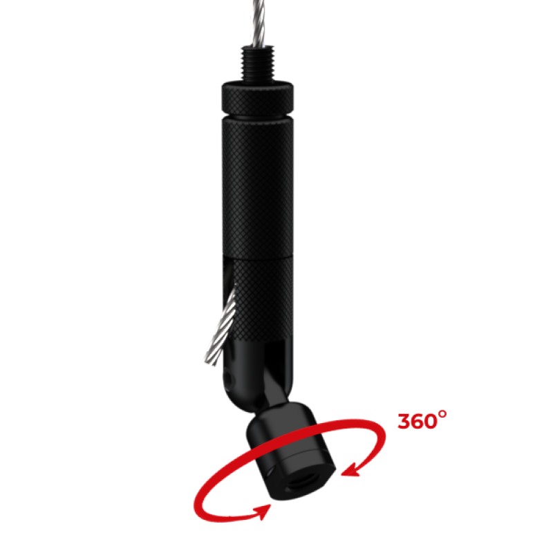 360° Gelenkhalter Typ 30 SV ZW M8i mit Verriegelungsmutter, schwarz verzinkt, 6-Kugel Mechanik