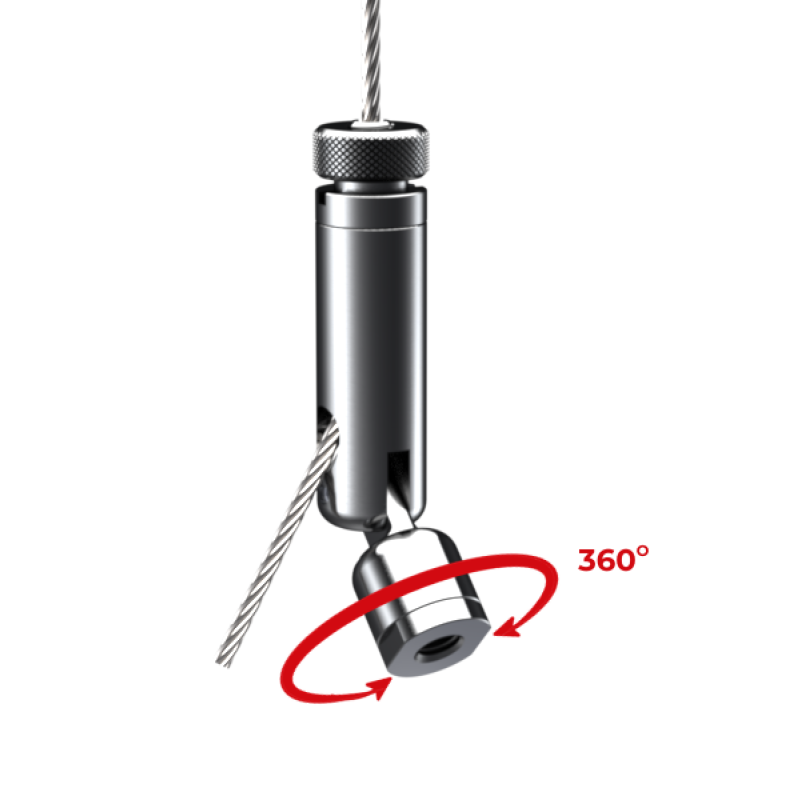 360° Gelenkhalter Typ 15 V ZW M4i mit Verriegelungsmutter,  vernickelt