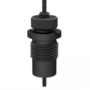 Drahtseilhalter Typ 15 V M10, Alu – schwarz mit Verriegelungsmutter