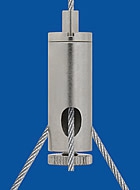 Drahtseilhalter Typ 12 M8x1 A9 m. Koppelteil ZW M4ix4, Schlitz,6mm mit Feststellschraube Für Y-Abhängungen