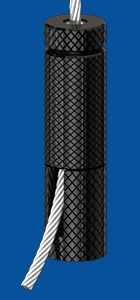 Drahtseilhalter Typ 30 SV ZW M6i, schwarz mit Verriegelungsmutter