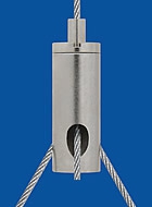 Drahtseilhalter Typ 12 M8x1 A9 m. Koppelteil ZW M4ix4, Schlitz 1,6mm, mit Gewindestif Für Y - Abhängungen