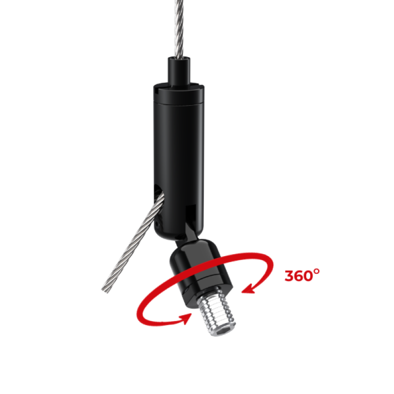 360° Gelenkhalter Typ 15 ZW M5,  schwarz verzinkt