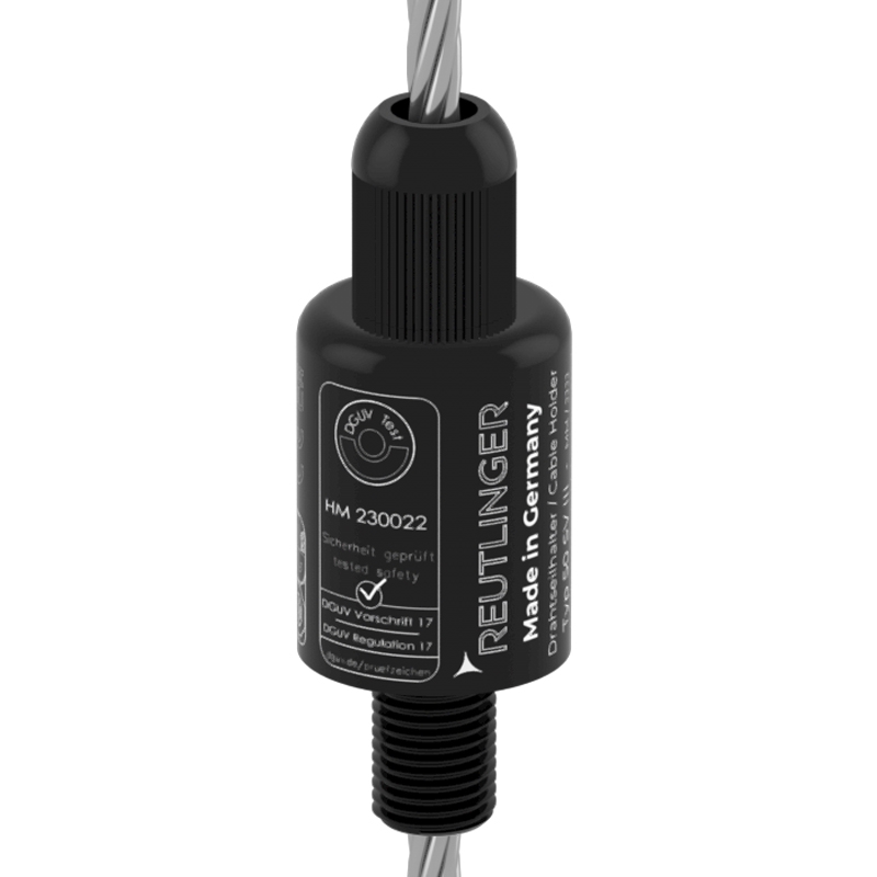 Drahtseilhalter Typ 50 SV III, M12, schwarz