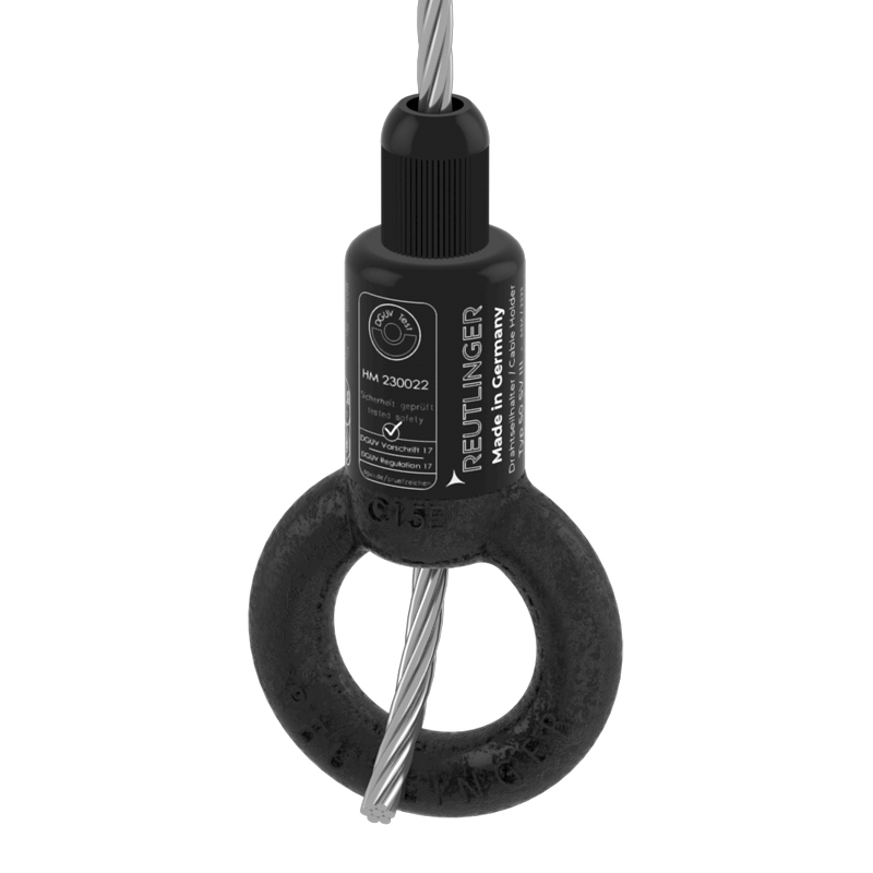 Drahtseilhalter Typ 50 SV III, Ring Integral, schwarz