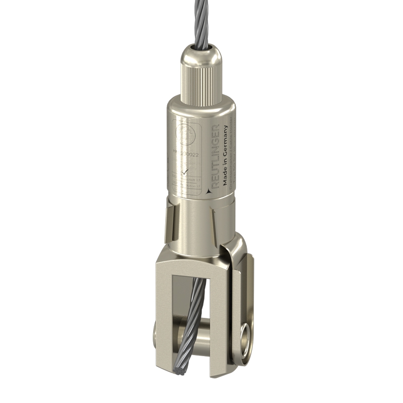 Drahtseilhalter Typ 50 SV III, Gabel 14x28 und Sicherungsbolzen, silber