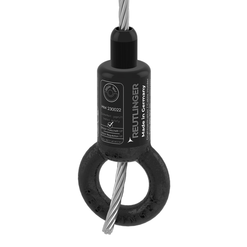 Drahtseilhalter Typ 80 SV III Ring Integral, schwarz