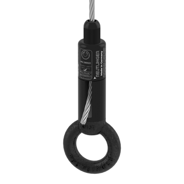 Holder type 50 SV III ZW, ring, lateral rope exit, black