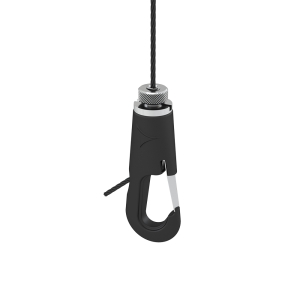 Designhook WROP Type 15 V-ZW, with safety gate and locking nut, lateral cable exit, black