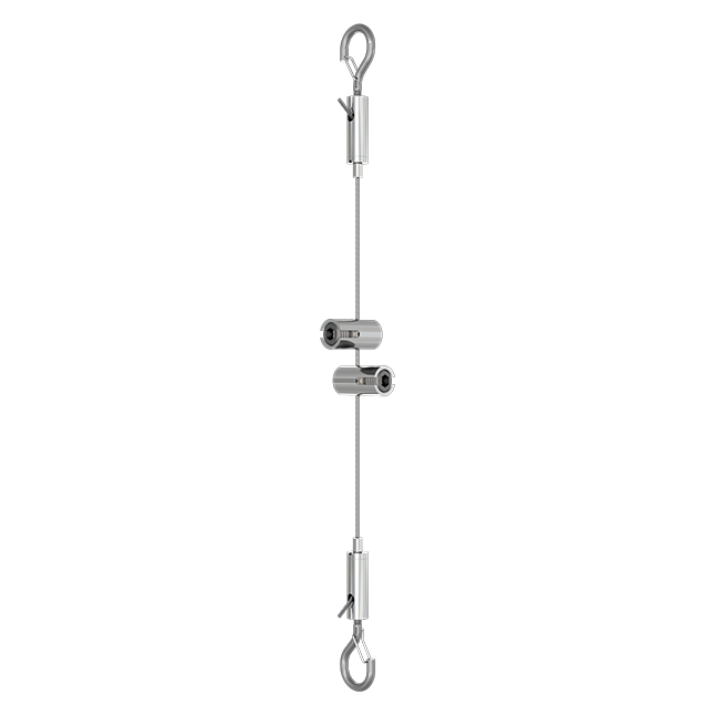 Suspension kit with cable holder type 15 with hook for bolt-ø 6mm and seismic bracing clamps