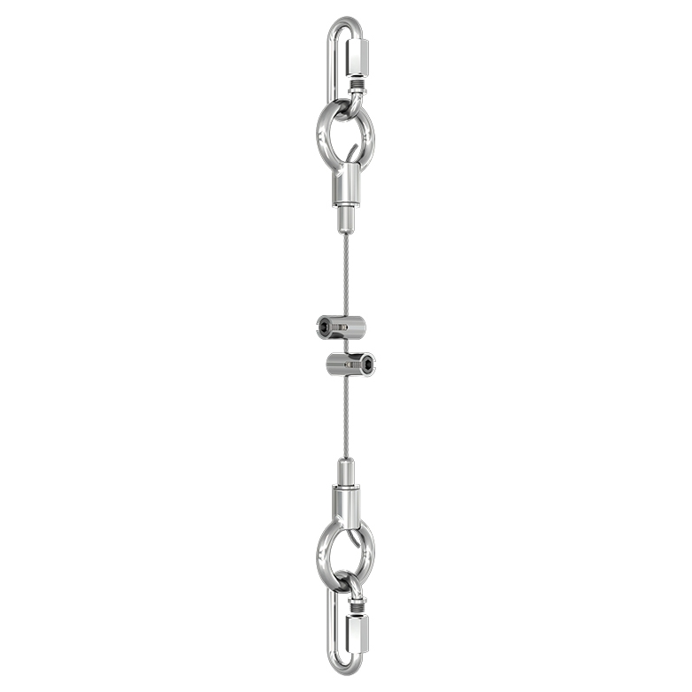 Suspension kit with cable holder type 25 V ring, quick connection element ng.6 and seismic bracing clamps