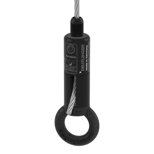Holder type 80 SV III ZW ring, with lateral rope exit, black